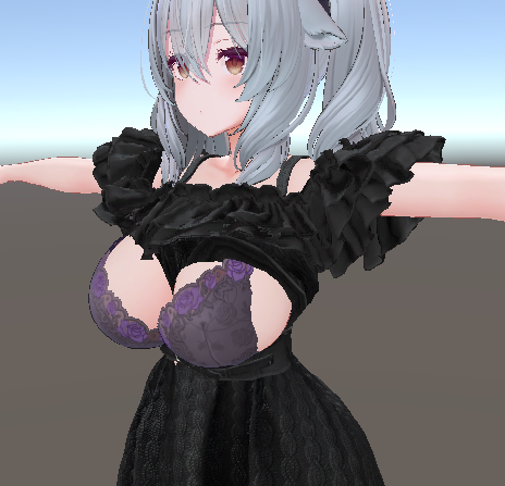 Default fitting result (Shape Key not adjusted)