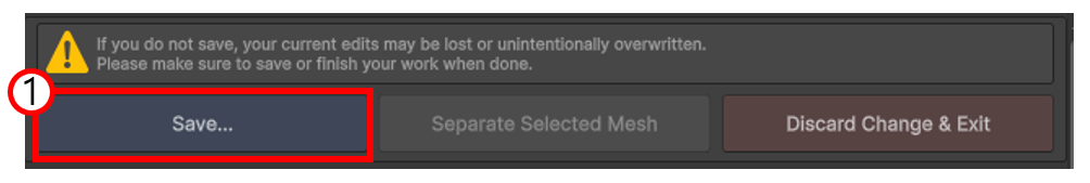Location of the Save button