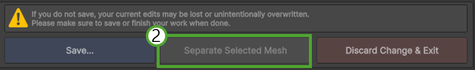 Location of Separate Selected Mesh